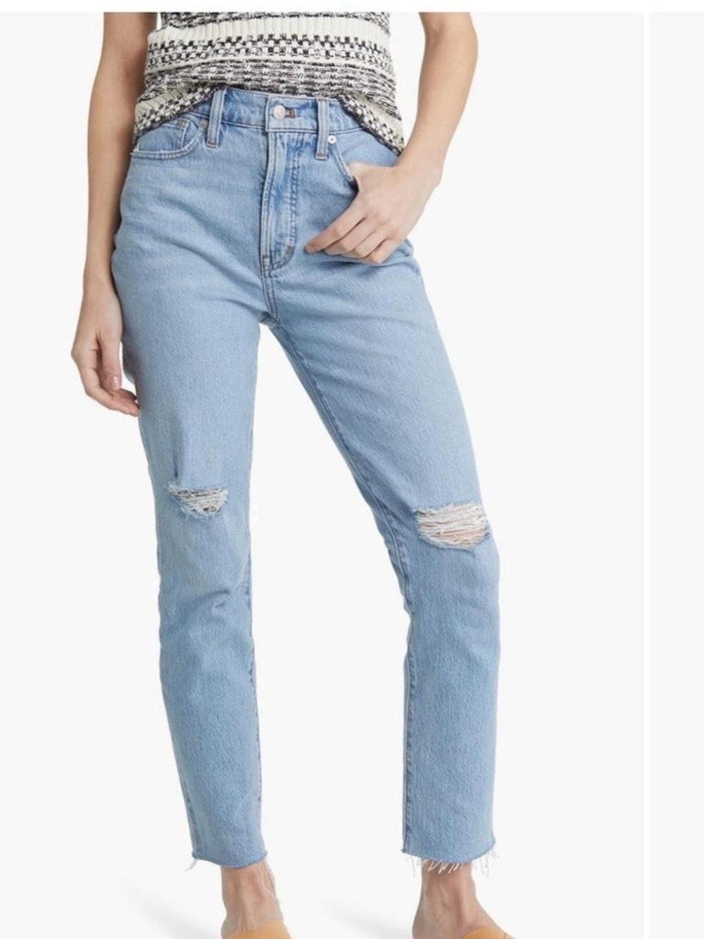 Madewell Perfect High-Rise Light Blue Distressed Women's Jeans
